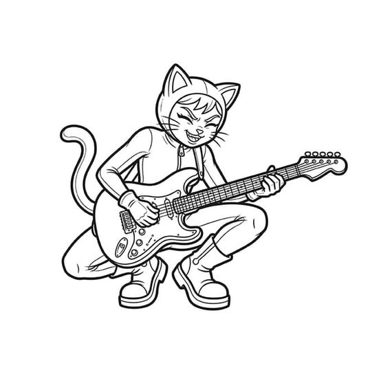 Cute Cozy Colouring: Rockstar Kitty image number 3