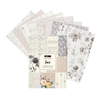 Vintage Lace Paper Pad A4 24 Pack