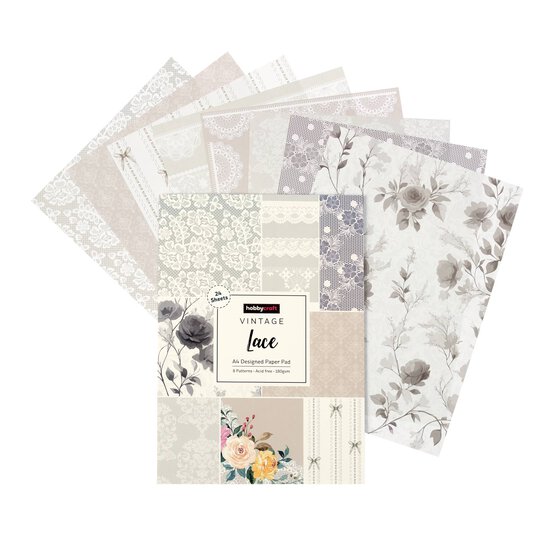 Vintage Lace Paper Pad A4 24 Pack image number 1