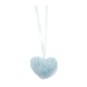 Pale Blue Faux Fur Heart Pom 9cm image number 3