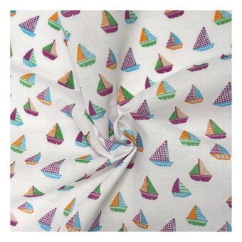 Sailing Boats Polycotton Fabric by the Metre