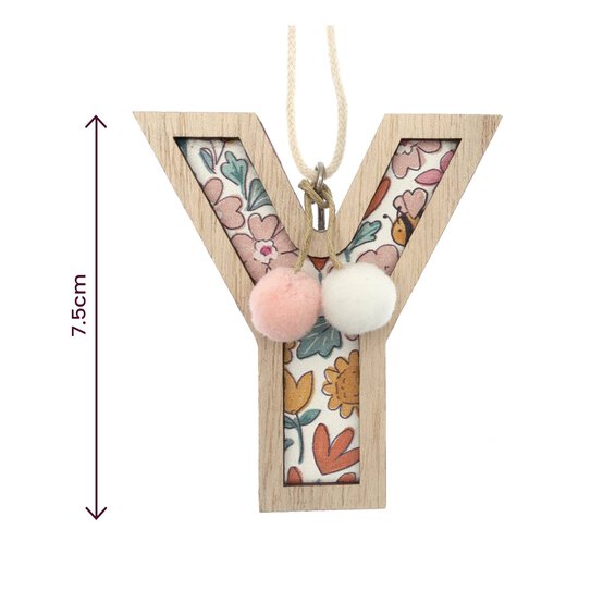 Hanging Wooden Letter Y 7.5cm image number 3