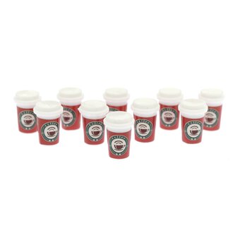 Coffee Cup Resin Decorations 10 Pack 