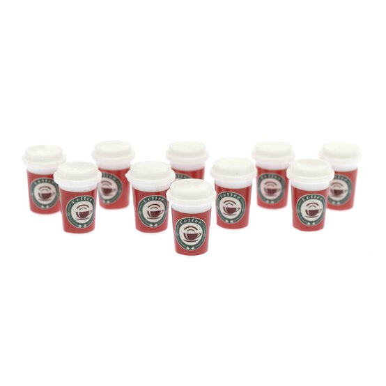 Coffee Cup Resin Decorations 10 Pack  image number 1