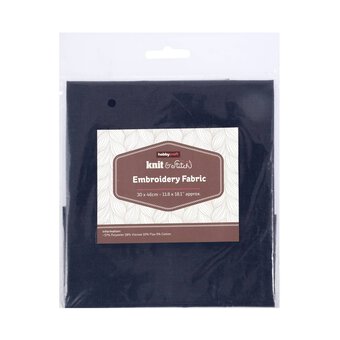 Navy Embroidery Fabric 30cm x 46cm