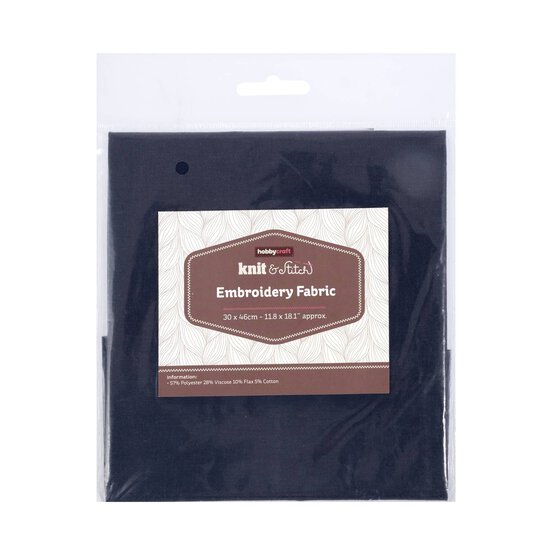 Navy Embroidery Fabric 30cm x 46cm image number 1
