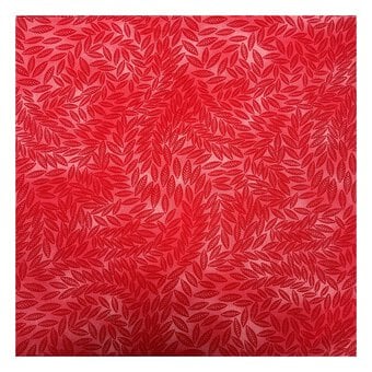 Red Cotton Textured Leaf Blender Fabric by the Metre image number 2