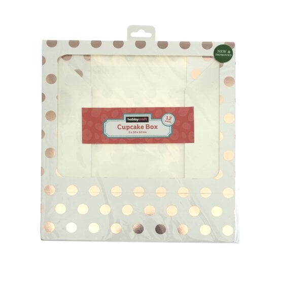 Rose Gold Polka Dot Cupcake Tray Box 12 Wells image number 4