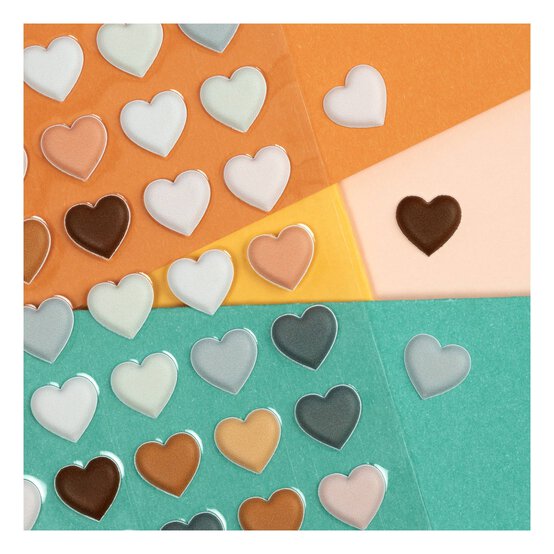 Natural Heart Puffy Stickers 78 Pack image number 3