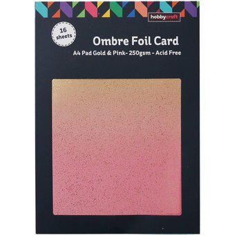 Gold and Pink Ombre Foil Card A4 16 Sheets image number 3