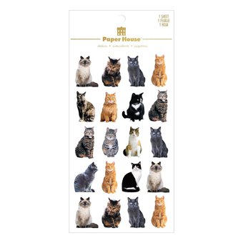 Paper House Cat 3D Stickers 20 Pieces