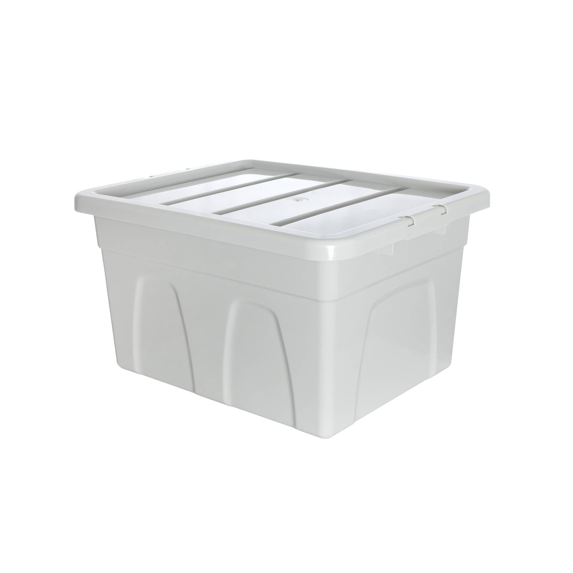 Whitefurze 32 Litre Pastel Grey Stack and Store Storage Box Hobbycraft