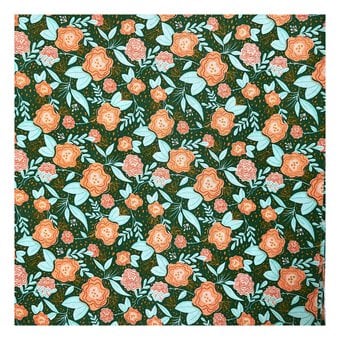 Evening in Paris Floral Green Cotton Fabric Pack 112cm x 1m image number 2