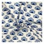 All About Blues Flower Buds Cotton Print Fabric by the Metre image number 1