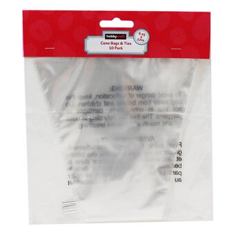 Clear Cone Bags with Ties 10 Pack