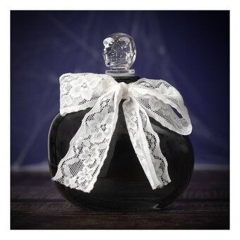 Black Potion Bottle with White Lace 11cm