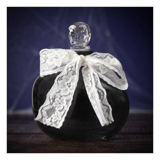 Black Potion Bottle with White Lace 11cm image number 1