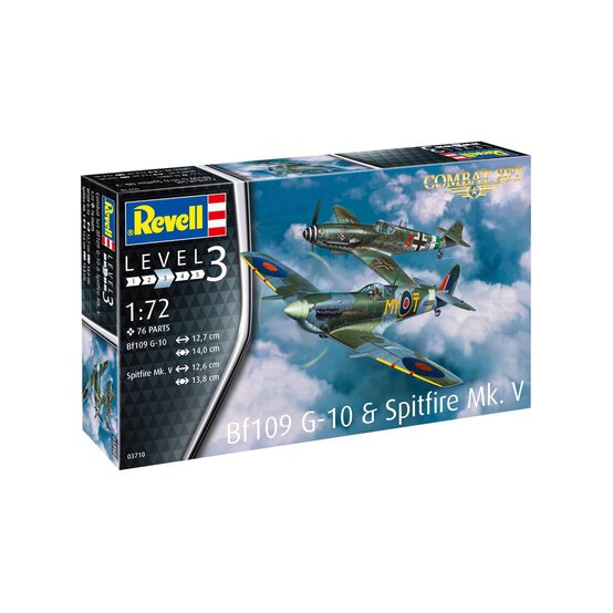Revell Messerschmitt Bf109G-10 and Spitfire Mk. V Model Kit 1:72 image number 1
