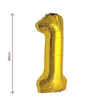 Extra Large Gold Foil Number 1 Balloon image number 2