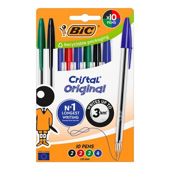 BIC Cristal Original Assorted Ballpoint Pens 10 Pack