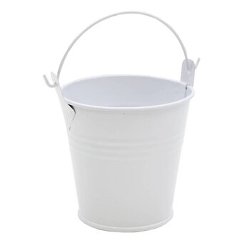 White Metal Bucket 7.5cm