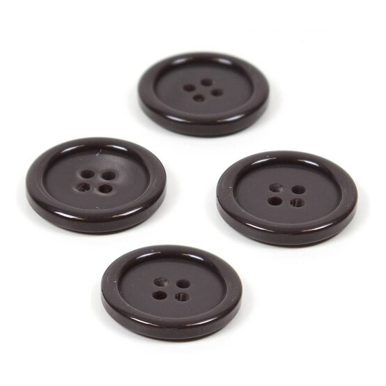 Hemline Brown Basic Jacket Button 4 Pack image number 1