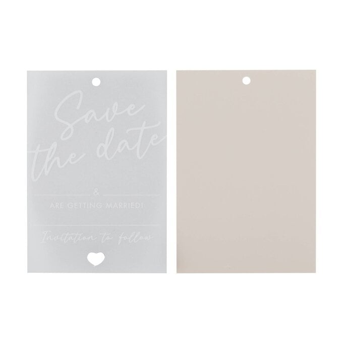 White Vellum Save the Date Tags 20 Pack image number 1