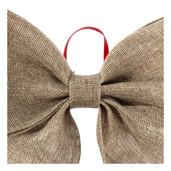 Large Faux Hessian Bow 33cm