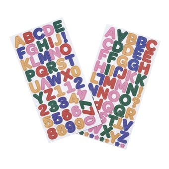 Bright Alphabet Chipboard Stickers 105 Pieces