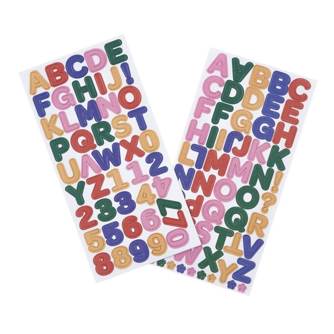 Bright Alphabet Chipboard Stickers 105 Pieces image number 1