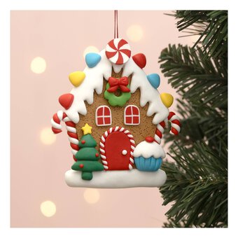 Clay Gingerbread House Decoration 10cm