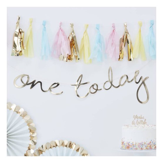 Ginger Ray Gold One Today Bunting 1.5m image number 2