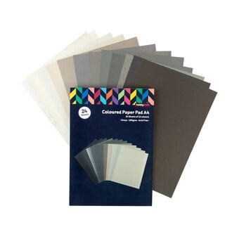 Grey Coloured Paper Pad A4 24 Pack
