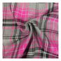 Grey and Pink Poly Viscose Tartan Fabric by the Metre image number 1