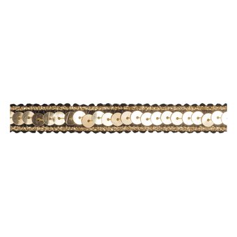 Black and Gold Metallic-Edged Sequin Trim by the Metre