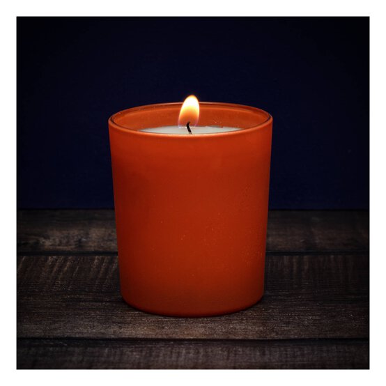 Orange Glass Frosted Candle  image number 1