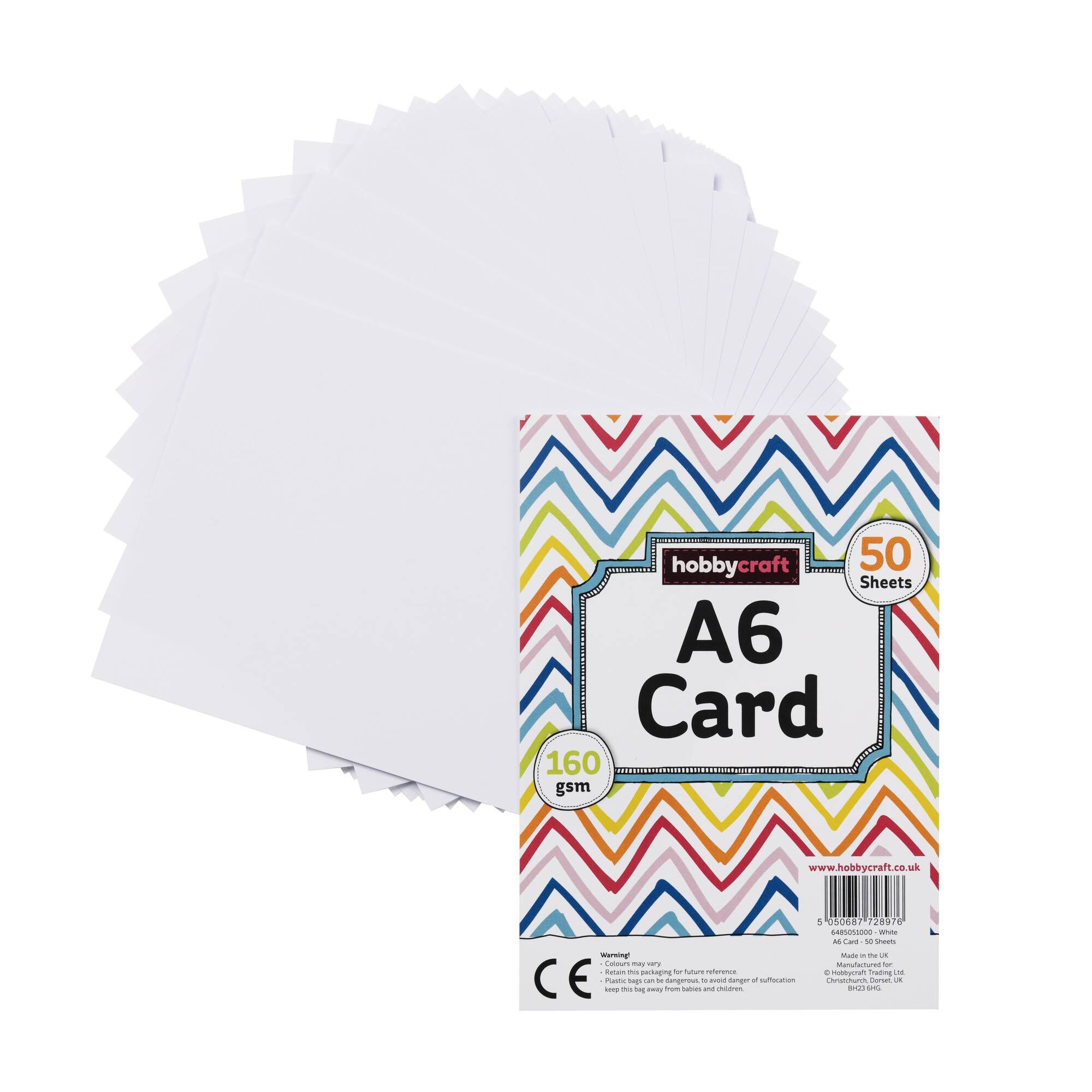 White Card A6 50 Pack | Hobbycraft