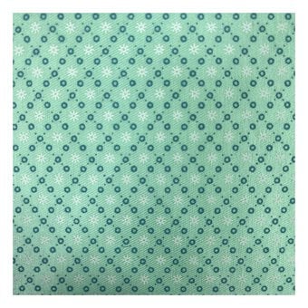 Mint Diamond Dots Polycotton Print Fabric by the Metre