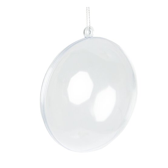 Flat Oval Fillable Plastic Bauble 11cm image number 1