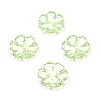 Hemline Emerald Novelty Flower Button 4 Pack