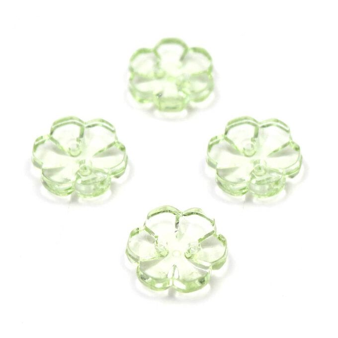 Hemline Emerald Novelty Flower Button 4 Pack image number 1