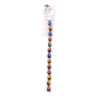 Teal Purple Crystal Drop Bead String 13 Pieces