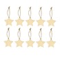 Natural Wood Hanging Stars 5.5cm 10 Pack image number 1