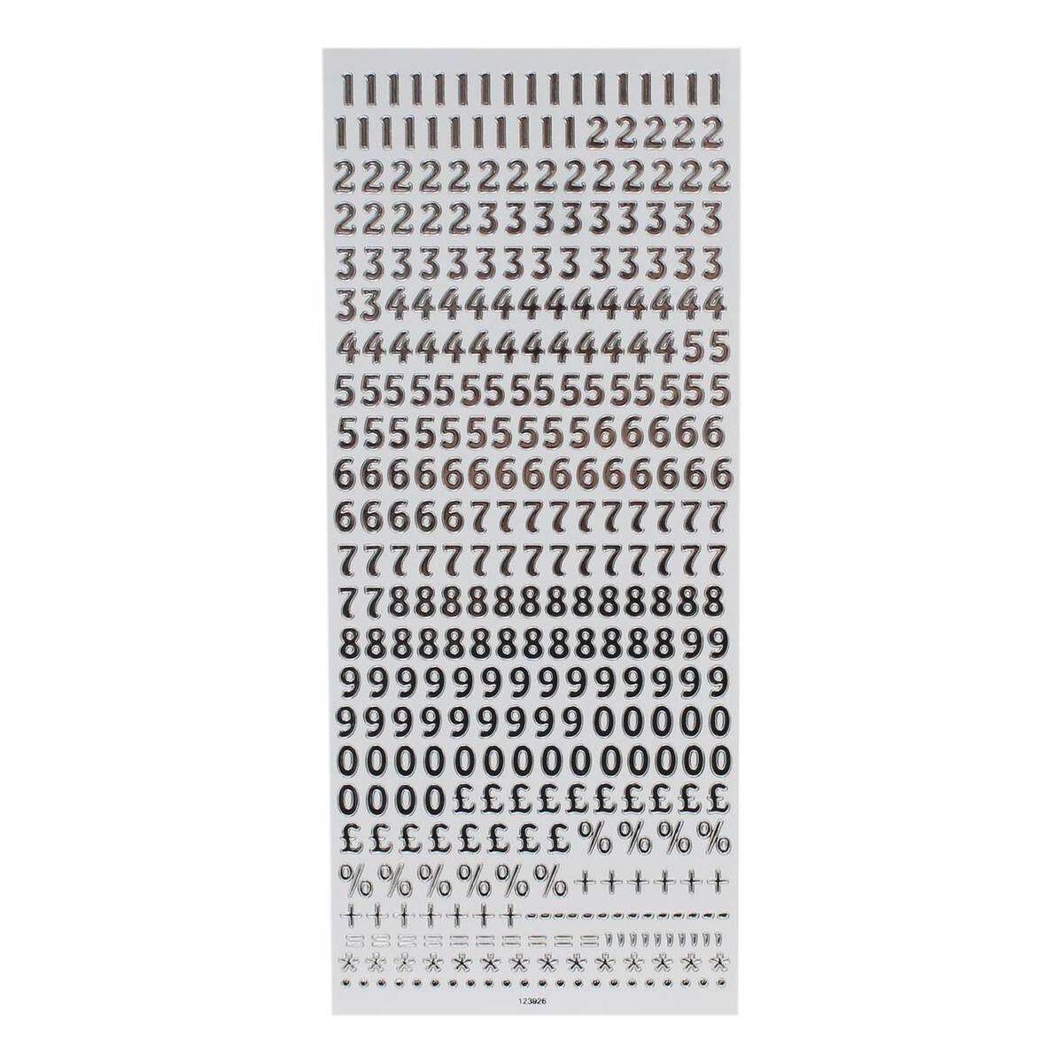 Mini Silver Numbers Anita's Small Silver Number Outline Stickers | Hobbycraft