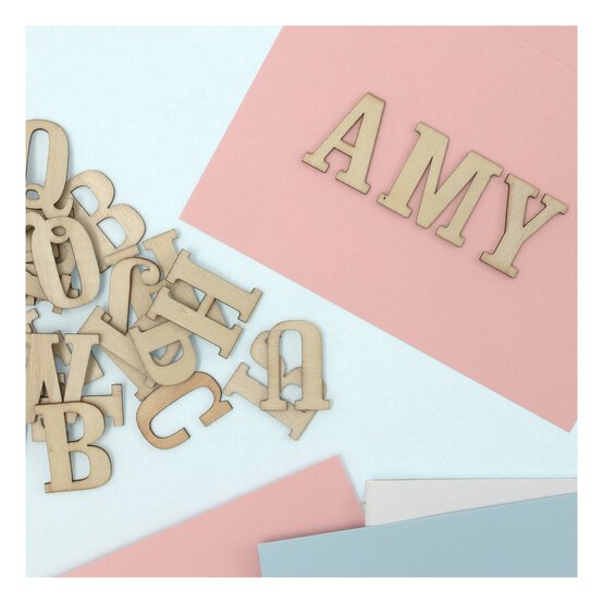 Natural Wooden Letters 52 Pieces image number 5