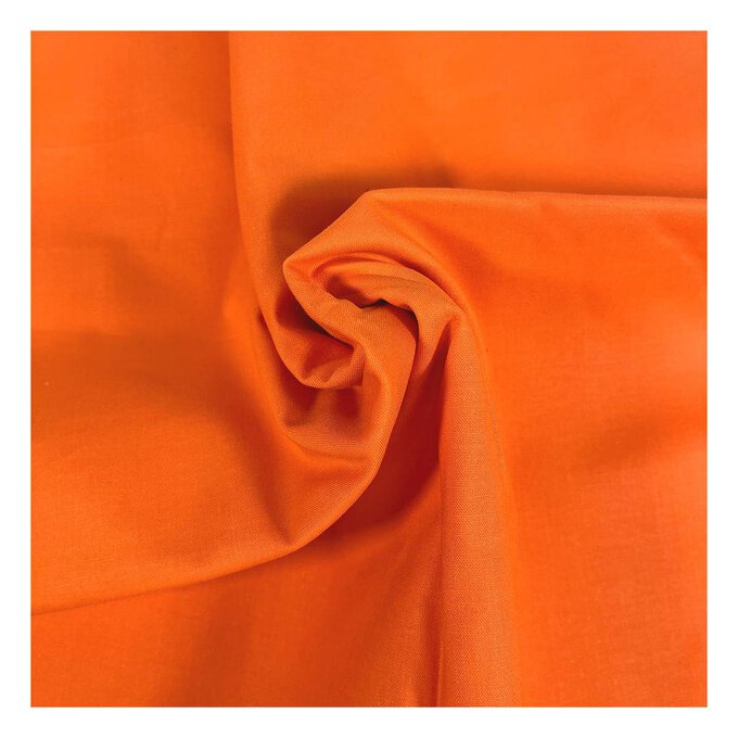 Bright Orange Organic Premium Cotton Fabric by the Metre image number 1