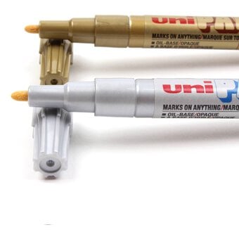 Uni Paint Silver and Gold Bullet Tip Permanent Marker 2 Pack image number 3