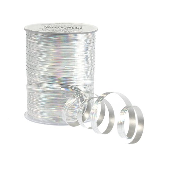 Silver Curling Ribbon 5mm x 45m image number 1