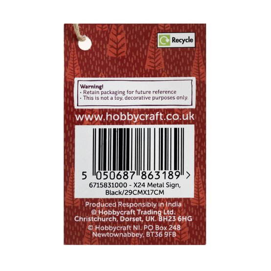 Black Metal Merry Christmas Sign 29cm  image number 5