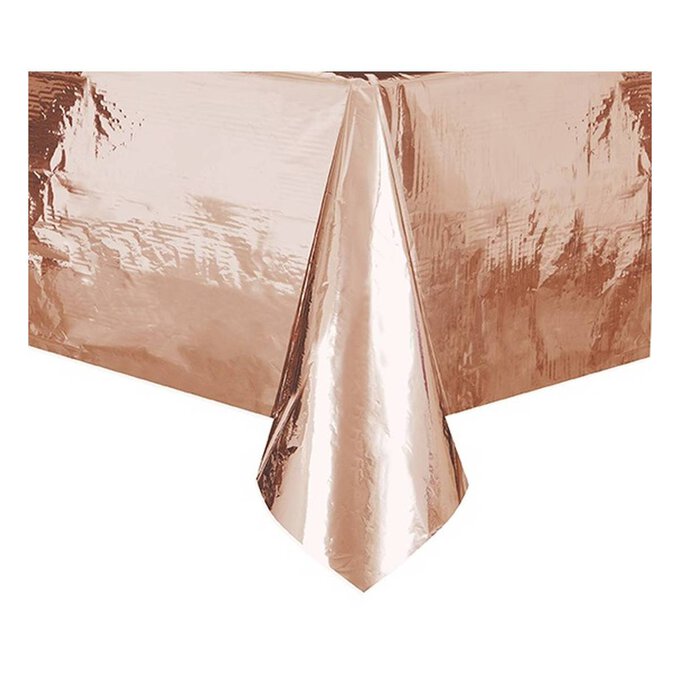 Rose Gold Foil Plastic Table Cover Hobbycraft